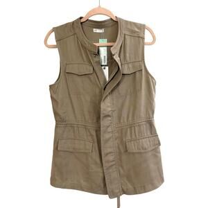 GENTLE FAWN Tan Beige Khaki Cargo Sleeveless Vest Stitch Fix Tencel - Sz XS NWT